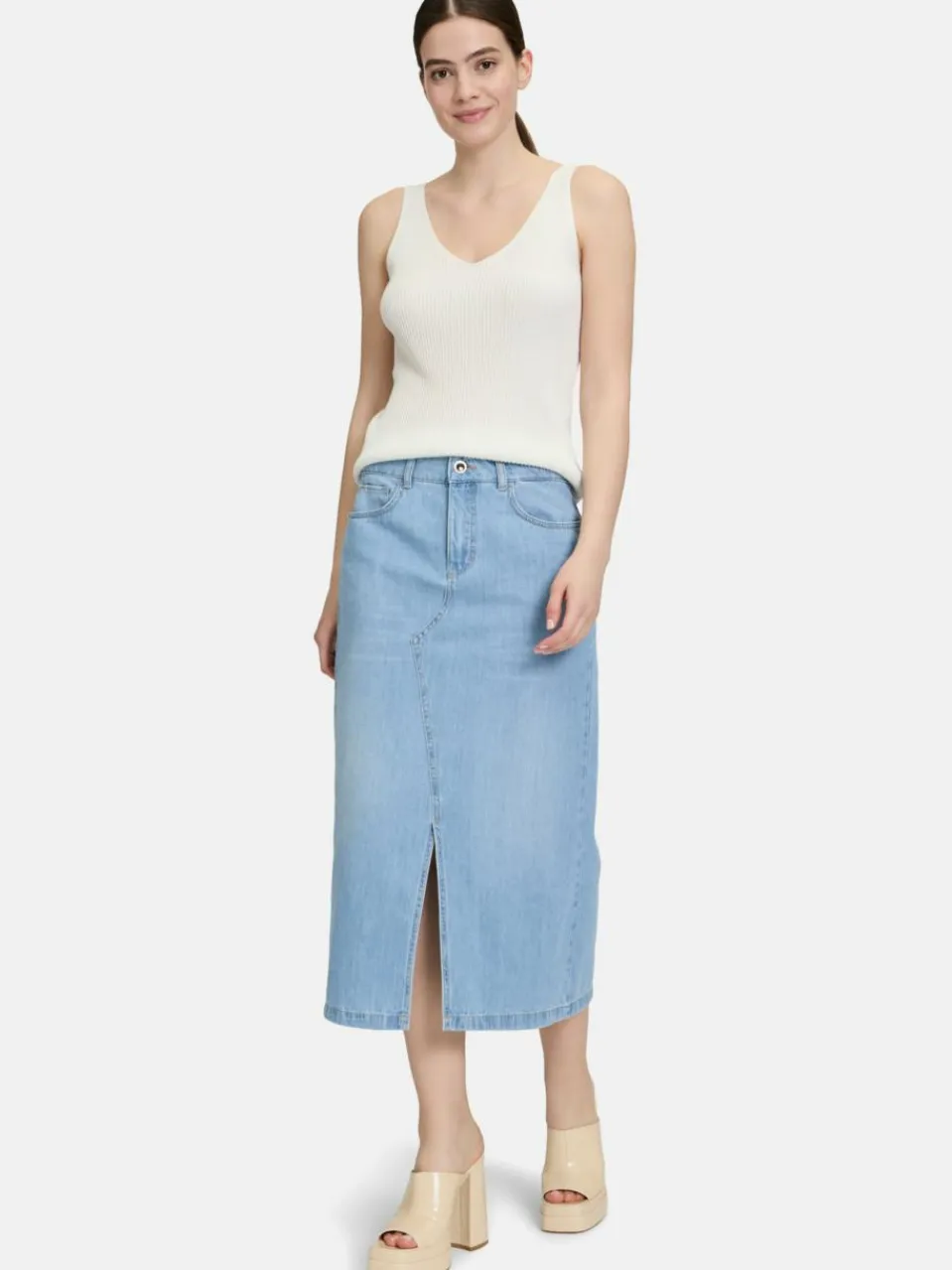 Cartoon Röcke<Damen Jeansrock blau uni