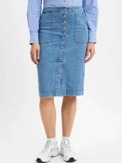 Marie Lund Röcke<Damen Jeansrock light stone uni