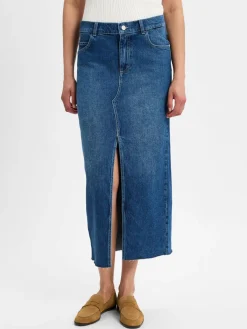 Angels Röcke<Damen Jeansrock - Midi Denim blue stone uni