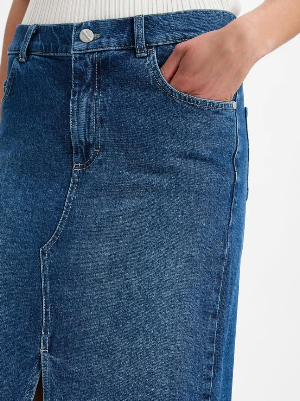 Angels Röcke<Damen Jeansrock - Midi Denim blue stone uni