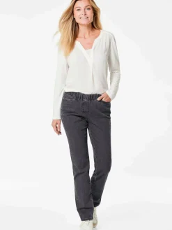 Goldner Jeans<Damen Jeansschlupfhose LOUISA - Klassische Jeansschlupfhose LOUISA anthrazit uni