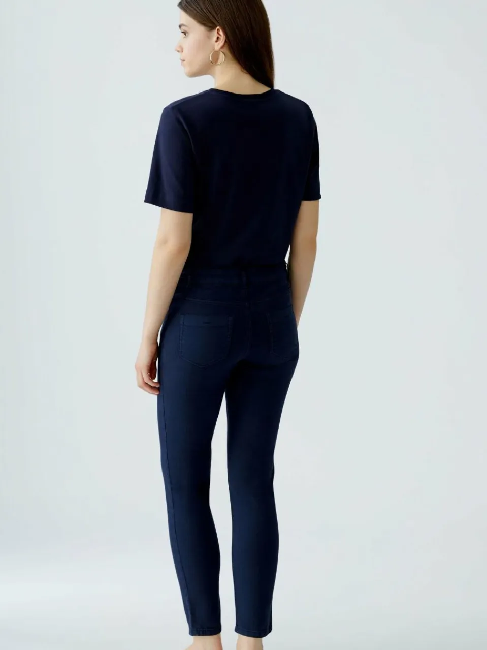 Oui Hosen<Damen Jeggings blau uni