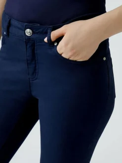 Oui Hosen<Damen Jeggings blau uni