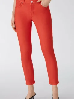 Oui Jeans<Damen Jeggings rot uni