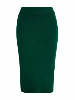 Faina Röcke<Damen Jersey Bleistiftrock grün uni