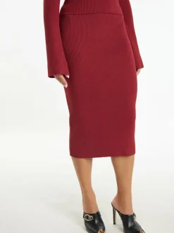 Damen Faina Röcke>Damen Jersey Bleistiftrock