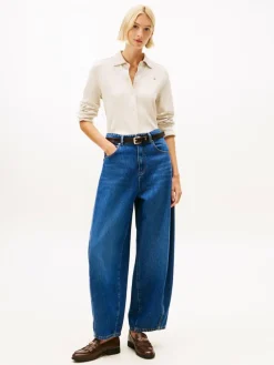 Tommy Hilfiger Blusen<Damen Jersey-Bluse beige meliert