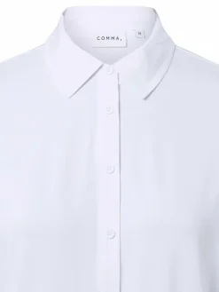 comma Blusen<Damen Jerseybluse weiß uni