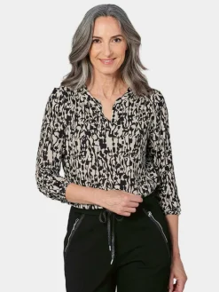 Damen Goldner Blusen>Damen Jerseybluse - Blusenshirt in femininer Form