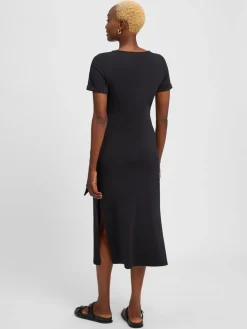 Marie Lund Kleider<Damen Jerseykleid schwarz uni