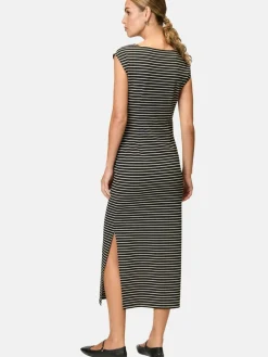 zero Kleider<Damen Jerseykleid schwarz weiß gestreift