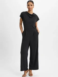 zero Hosen<Damen Jumpsuit schwarz uni