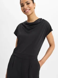 zero Hosen<Damen Jumpsuit schwarz uni