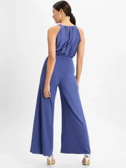 Swing Hosen<Damen Jumpsuit blau uni