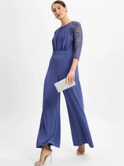 Swing Hosen<Damen Jumpsuit blau uni