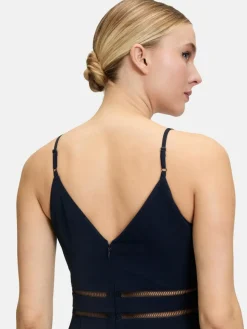 Vera Mont Hosen|Kleider<Damen Jumpsuit marine blau uni