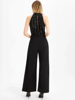 Swing Hosen<Damen Jumpsuit schwarz uni