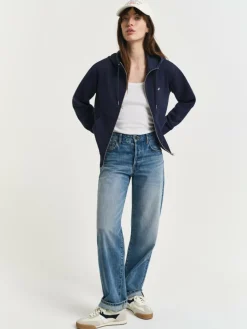 Gant Sweatshirts & Sweatjacken<Damen Kapuzenjacke marine uni