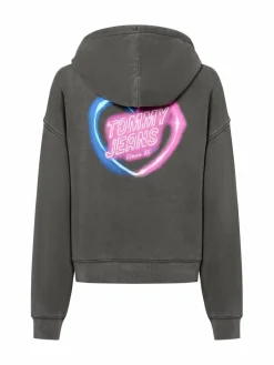 Tommy Jeans Sweatshirts & Sweatjacken<Damen Kapuzenpullover anthrazit bedruckt