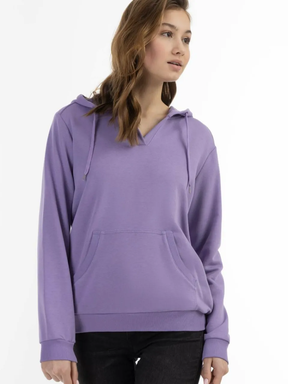MyMo Sweatshirts & Sweatjacken<Damen Kapuzenpullover flieder uni