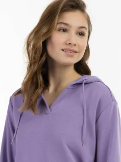 MyMo Sweatshirts & Sweatjacken<Damen Kapuzenpullover flieder uni