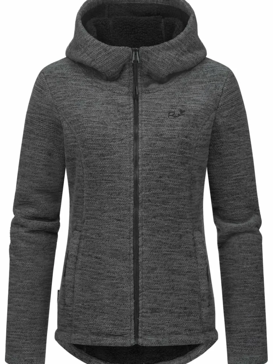 Ragwear Sweatshirts & Sweatjacken<Damen Kapuzenstrickjacke - Lyshka Melange grau meliert