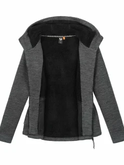 Ragwear Sweatshirts & Sweatjacken<Damen Kapuzenstrickjacke - Lyshka Melange grau meliert