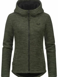 Ragwear Sweatshirts & Sweatjacken<Damen Kapuzenstrickjacke - Lyshka Melange oliv meliert