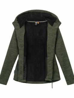 Ragwear Sweatshirts & Sweatjacken<Damen Kapuzenstrickjacke - Lyshka Melange oliv meliert