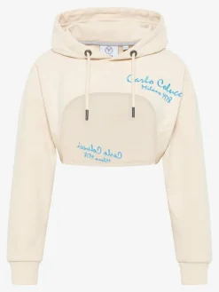 Carlo Colucci Sweatshirts & Sweatjacken<Damen Kapuzensweatjacke - Declara weiß bedruckt