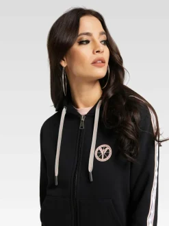 Carlo Colucci Sweatshirts & Sweatjacken<Damen Kapuzensweatjacke - Cattaruzza schwarz uni