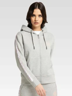 Carlo Colucci Sweatshirts & Sweatjacken<Damen Kapuzensweatjacke - Cattaruzza grau uni