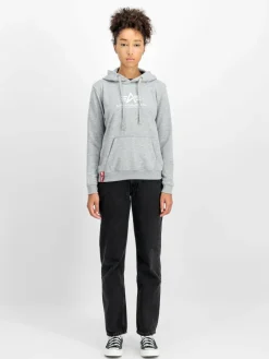 Alpha Industries Sweatshirts & Sweatjacken<Damen Kapuzensweatshirt grau bedruckt