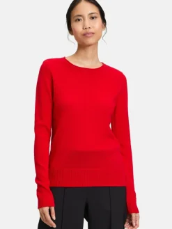 Betty Barclay Pullover & Strickjacken<Damen Kaschmir-Pullover rot uni