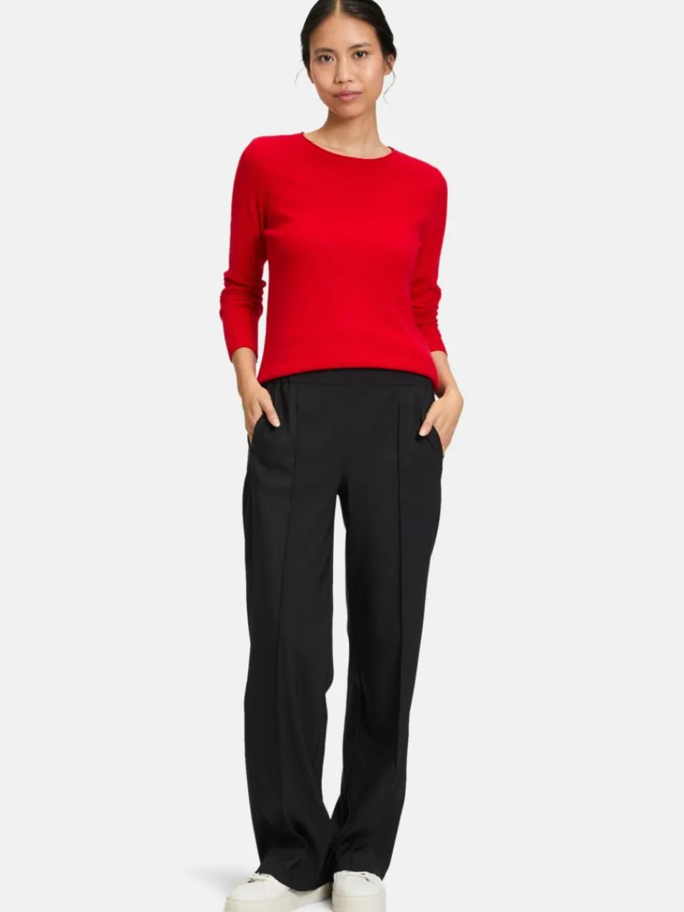 Betty Barclay Pullover & Strickjacken<Damen Kaschmir-Pullover rot uni