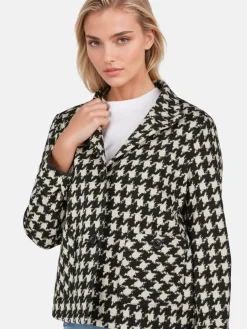 White Label Blazer<Damen Kastenjacke schwarz kariert