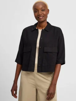 Damen comma casual identity Blazer>Damen Kastenjacke mit Leinen-Anteil