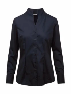 Seidensticker Blusen<Damen Kelchkragenbluse - Uni blau uni