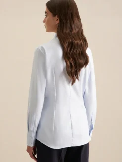 Seidensticker Blusen<Damen Kelchkragenbluse - Uni hellblau uni