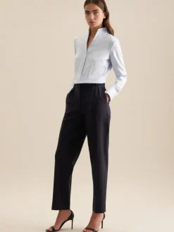 Seidensticker Blusen<Damen Kelchkragenbluse - Uni hellblau uni