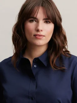 Seidensticker Blusen<Damen Klassische Bluse - Uni blau uni