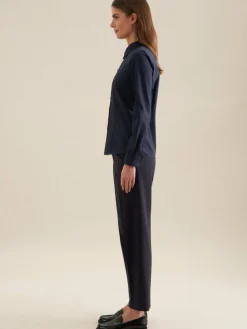 Seidensticker Blusen<Damen Klassische Bluse - Uni blau uni