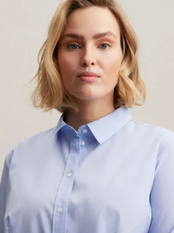 Seidensticker Blusen<Damen Klassische Bluse - Uni blau uni