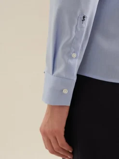 Seidensticker Blusen<Damen Klassische Bluse - Uni blau uni