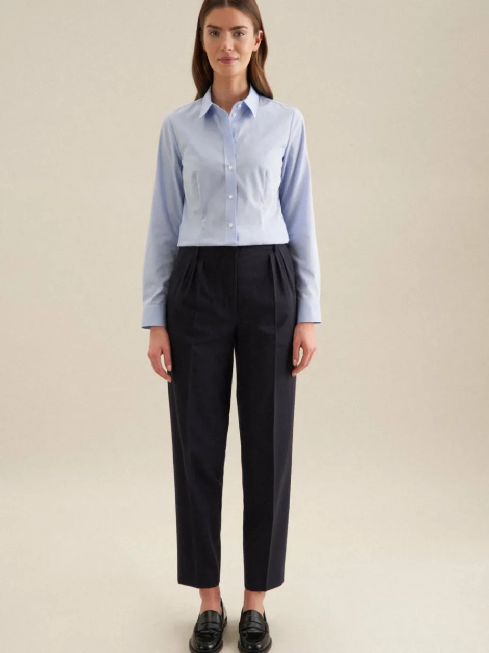 Seidensticker Blusen<Damen Klassische Bluse - Uni blau uni