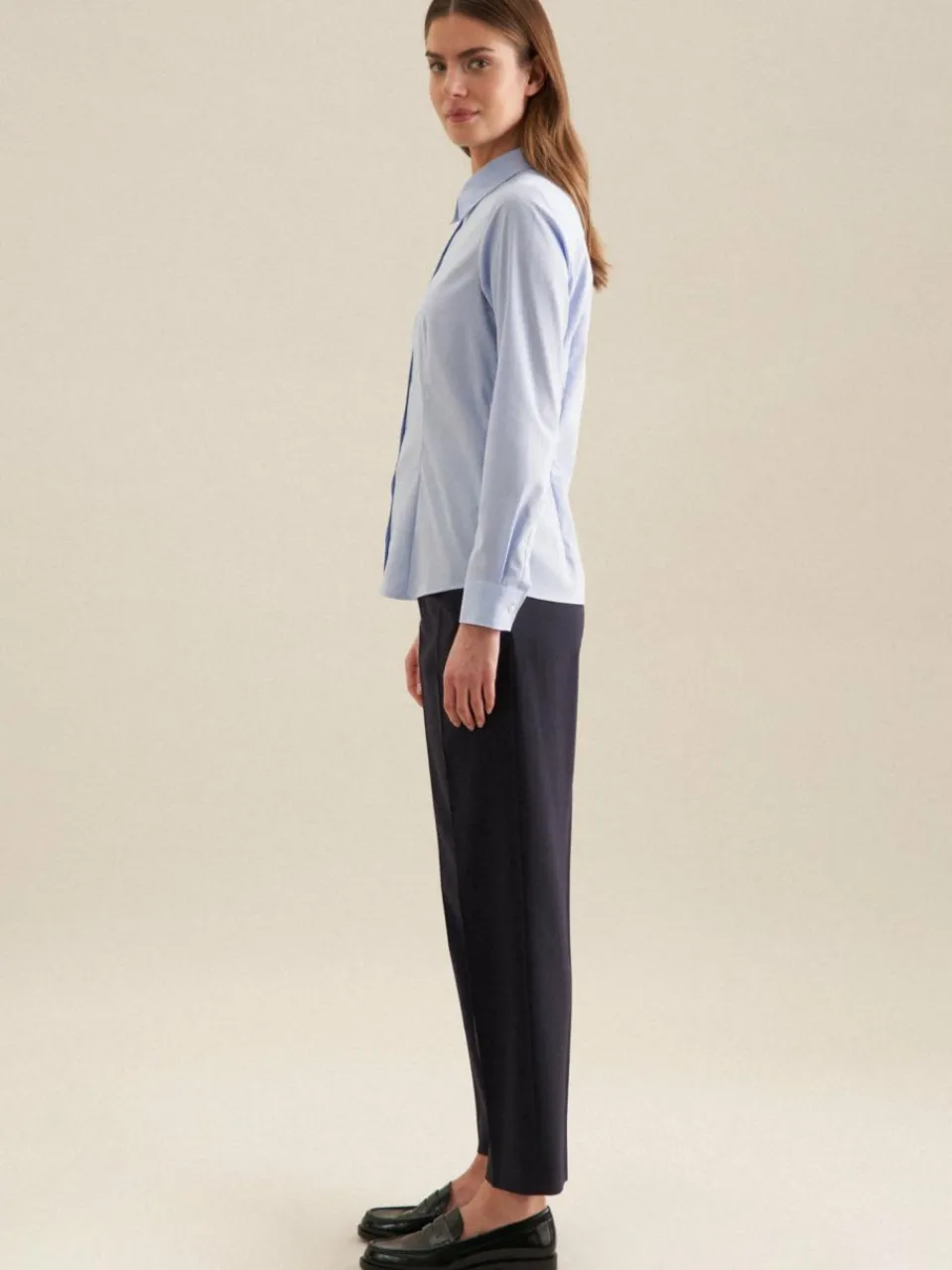 Seidensticker Blusen<Damen Klassische Bluse - Uni blau uni