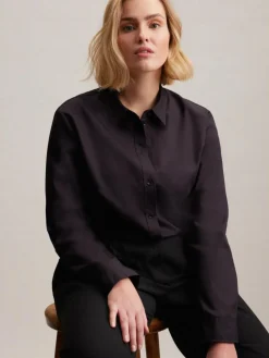 Seidensticker Blusen<Damen Klassische Bluse - Uni schwarz uni