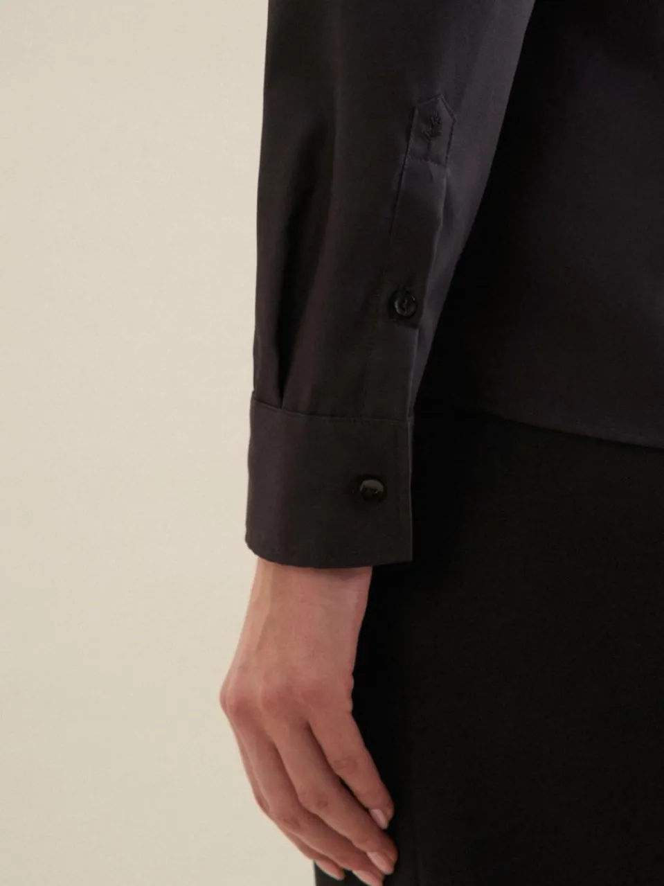 Seidensticker Blusen<Damen Klassische Bluse - Uni schwarz uni