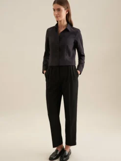 Seidensticker Blusen<Damen Klassische Bluse - Uni schwarz uni