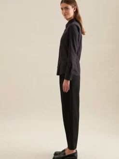 Seidensticker Blusen<Damen Klassische Bluse - Uni schwarz uni